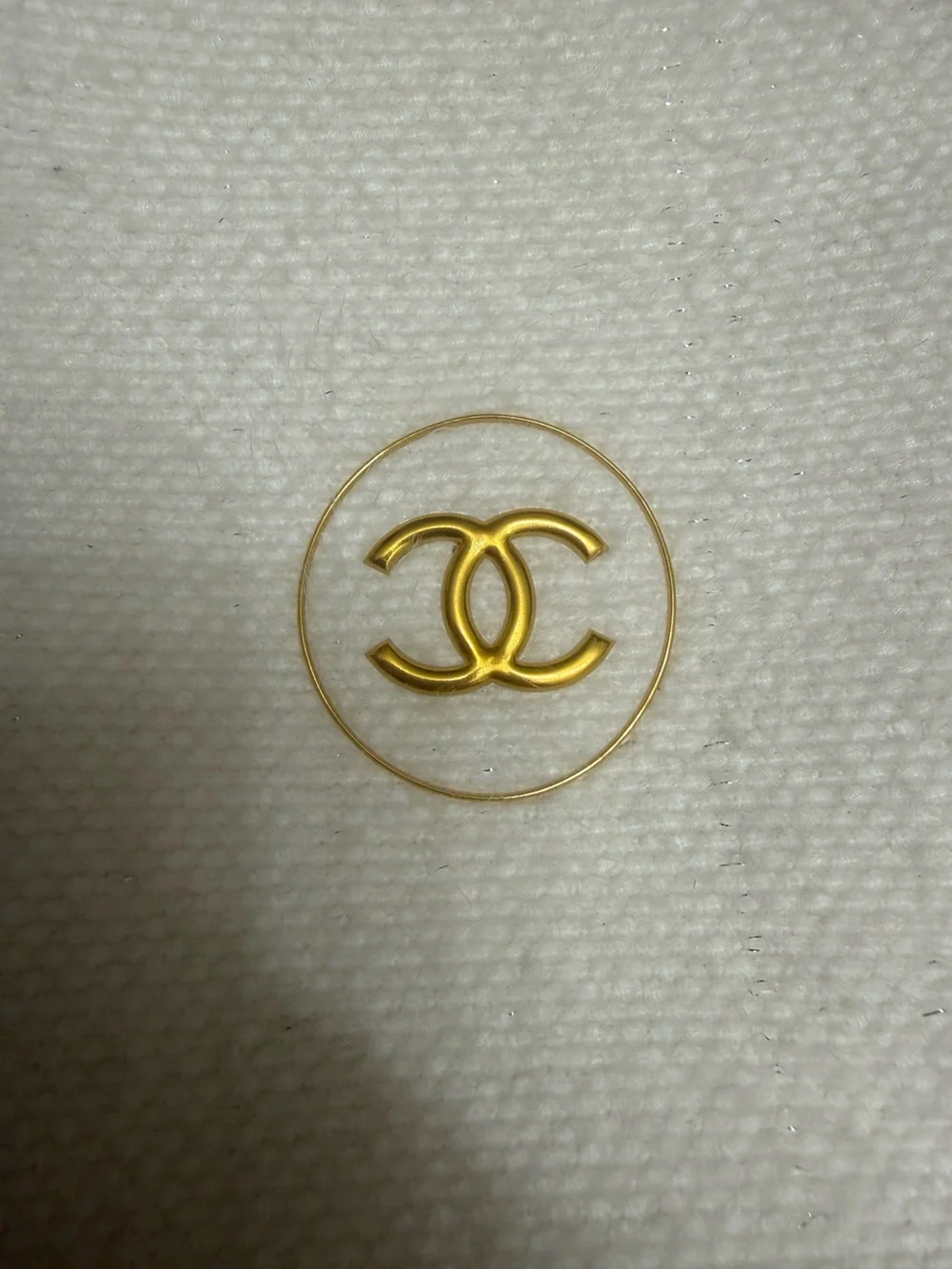 Chanel Beauté VIP Gift White Fuzzy Knit Mini Tote Bag Gold CC Logo⁠
